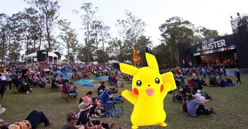 Pokemon GO at Gympie Music Muster - Camper Trailer Australia