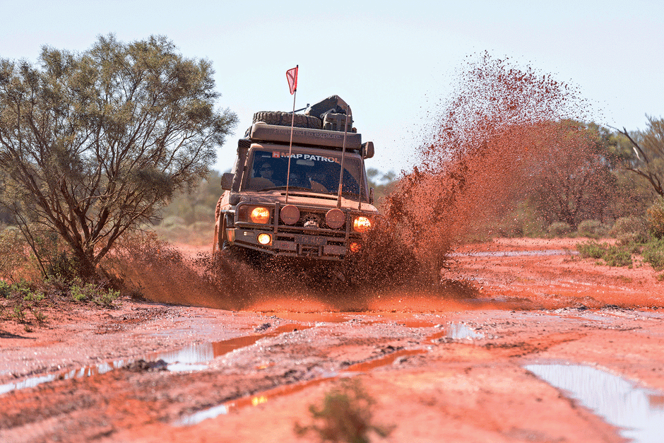 Four wheel driving through the mud at Cape York